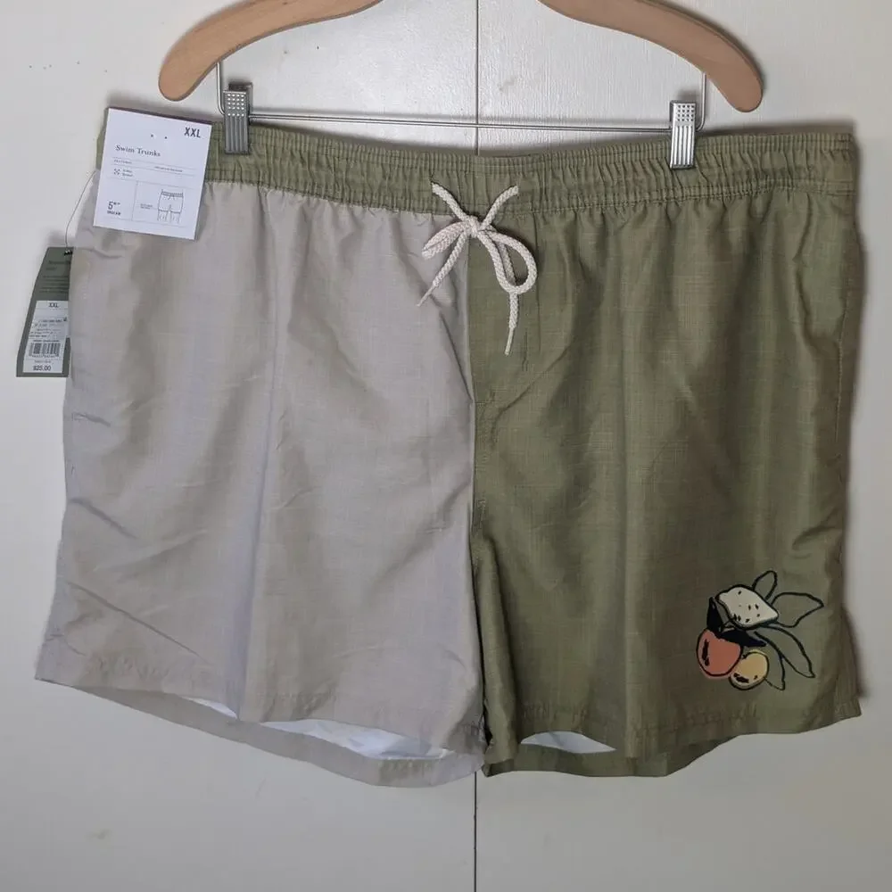 Goodfellow Green & Grey Swim Shorts XXL